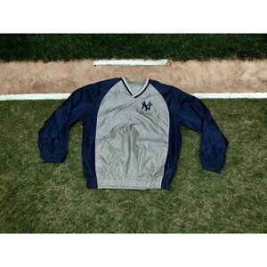 Vintage New York Yankees MLB Embroidered Pullover Windbreaker Sweatshirt Large